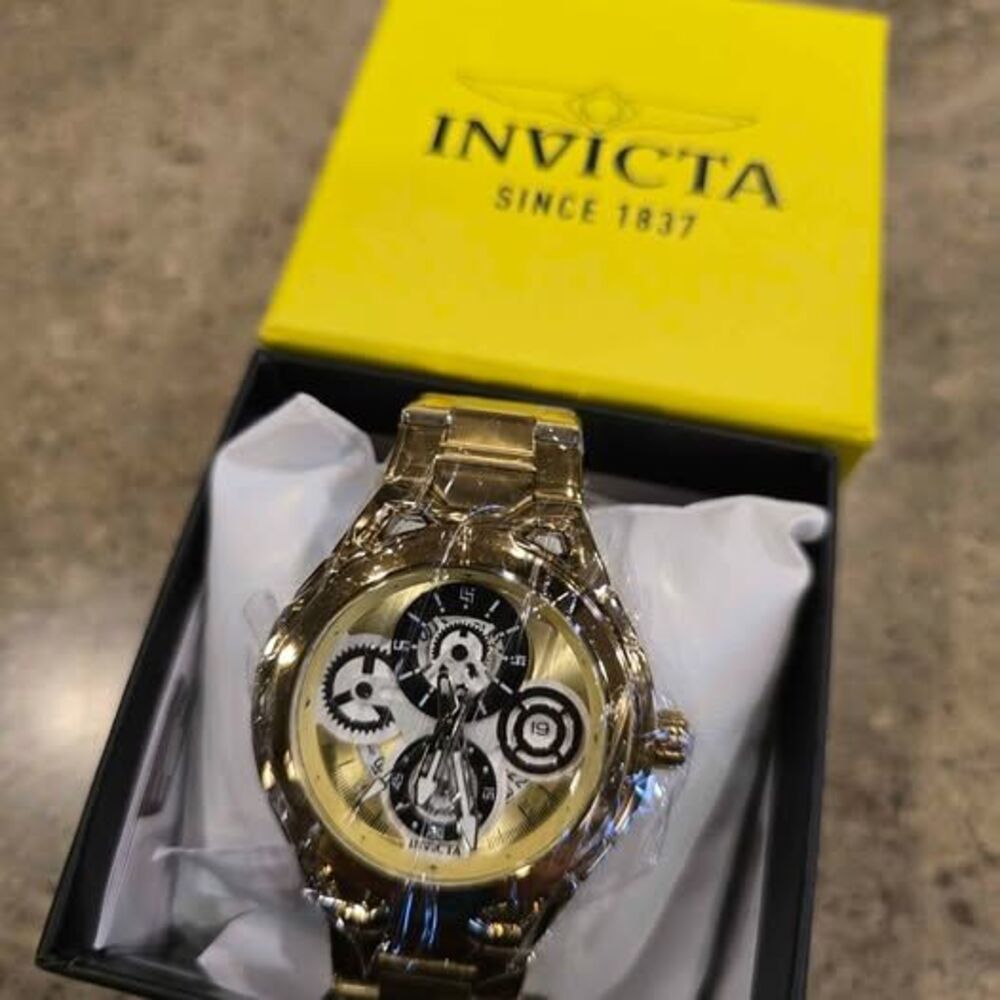 Invicta Gold Chronograph Watch New